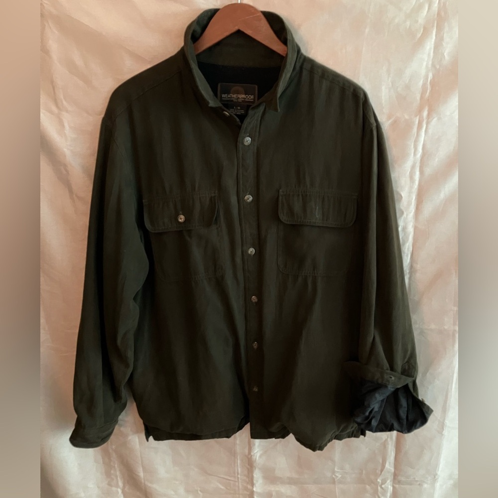 Men’s Weatherproof Garment Company Faux Suede Heavy Shirt /Light Jacket Brown L